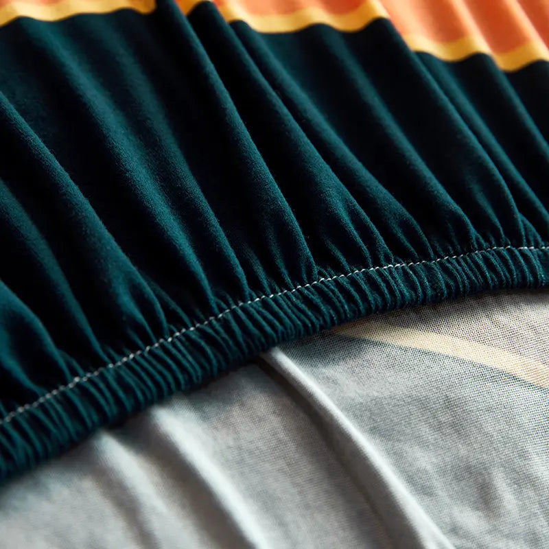 Luxton Home Elastic Stretchable Printed Fully Covered Sofa Slipcover, EMERALD CRYSTAL - Multicolor