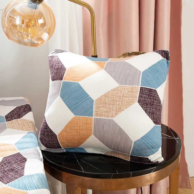 Luxton Home Elastic Stretchable Printed Fully Covered Sofa Slipcover, MAGIC WEAVE - Multicolor