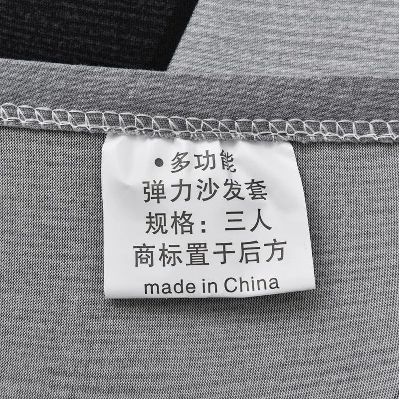 Luxton Home Elastic Stretchable Printed Fully Covered Sofa Slipcover, PLATEAU - White and Black