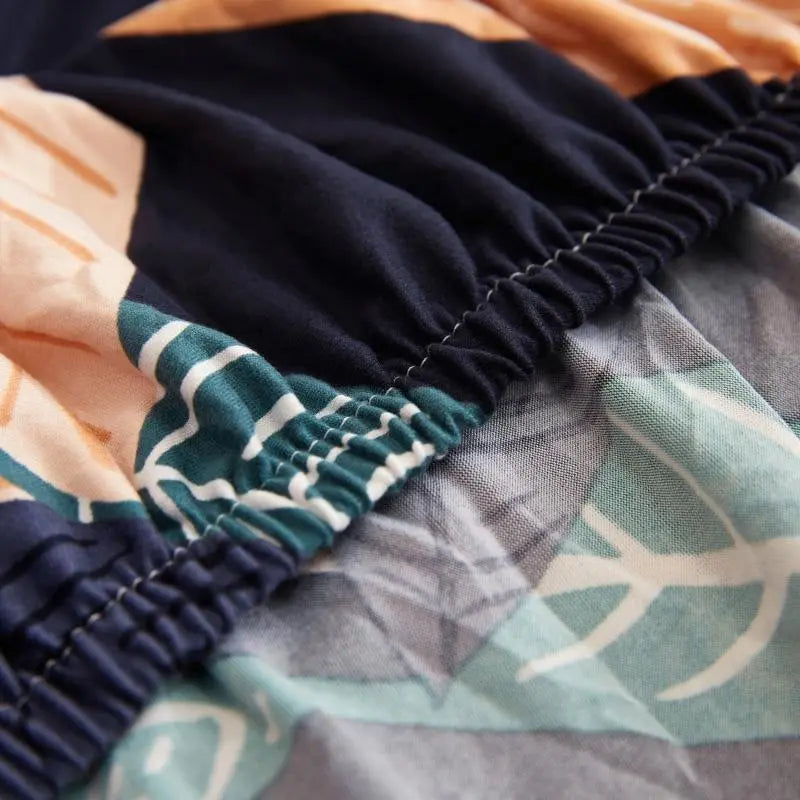 Luxton Home Elastic Stretchable Printed Fully Covered Sofa Slipcover, PLACID - Multicolor