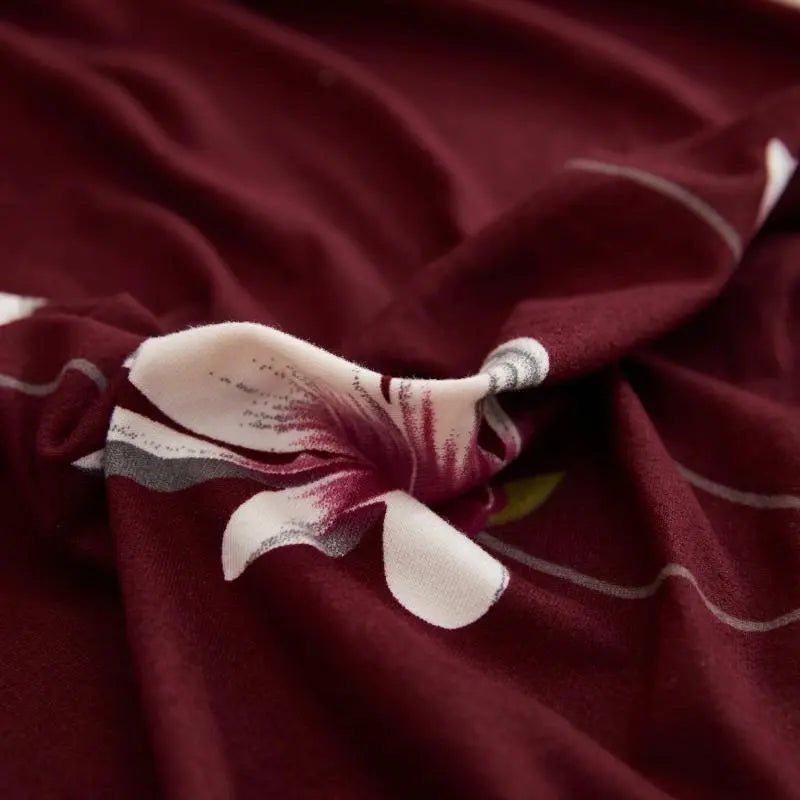 Luxton Home Elastic Stretchable Printed Fully Covered Sofa Slipcover, LILLY - Maroon color with Flower Printed