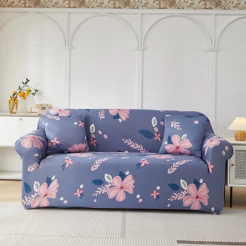 Luxton Home Elastic Stretchable Printed Fully Covered Sofa Slipcover, Lilly