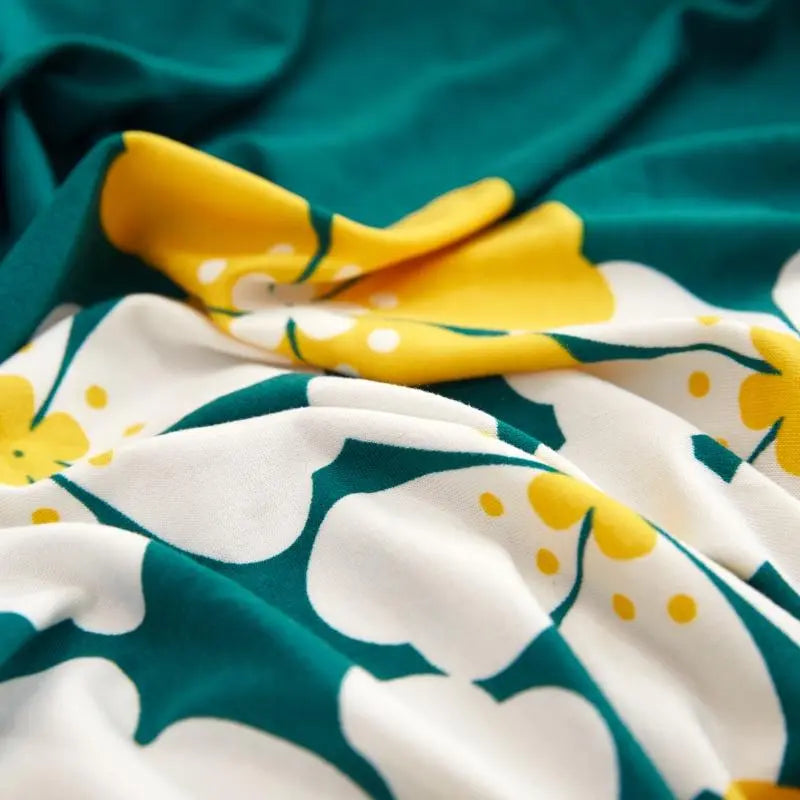 Luxton Home Elastic Stretchable Printed Fully Covered Sofa Slipcover, OASIS - Green Color with Flower Printed