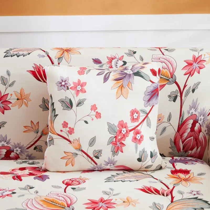 Luxton Home Elastic Stretchable Printed Fully Covered Sofa Slipcover, BLOOM - Flower Printed