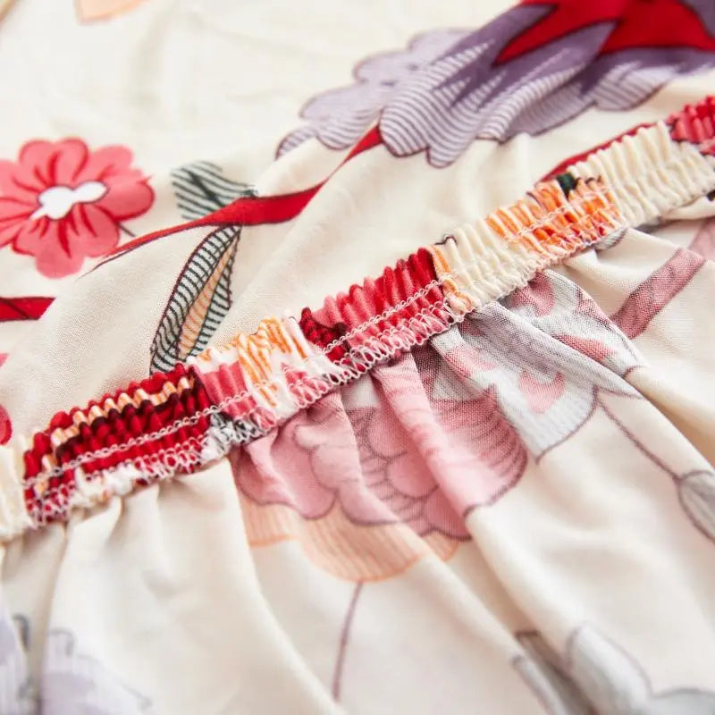 Luxton Home Elastic Stretchable Printed Fully Covered Sofa Slipcover, BLOOM - Flower Printed