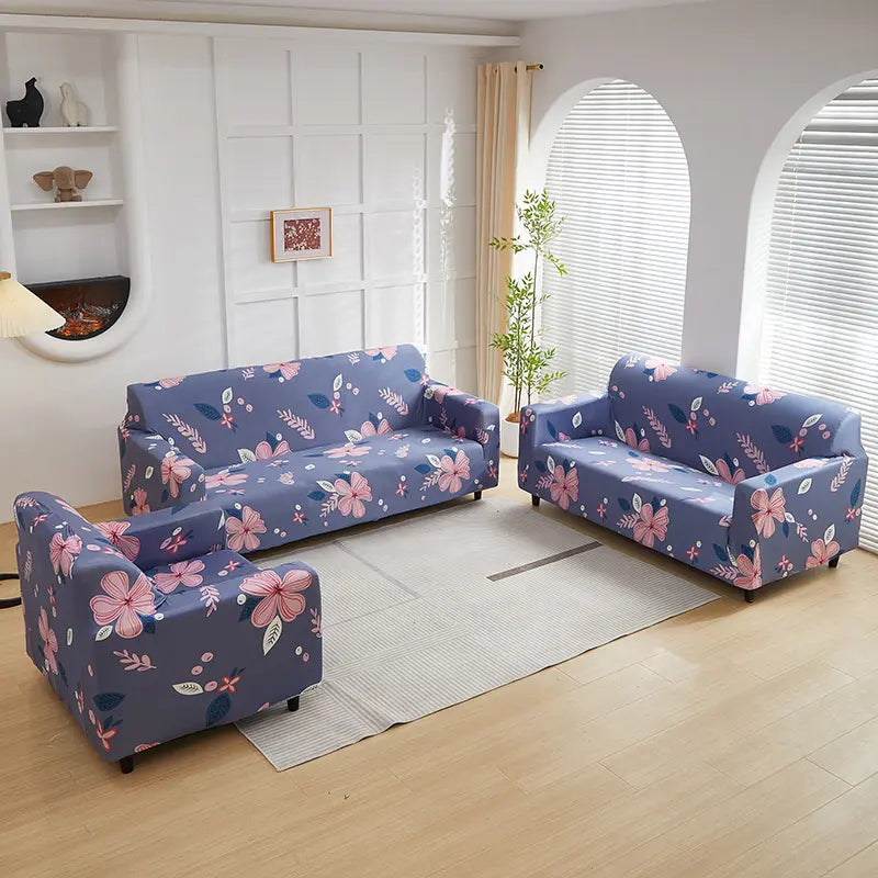Luxton Home Elastic Stretchable Printed Fully Covered Sofa Slipcover, Lilly