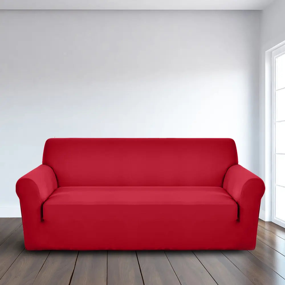 LUXTON HOME Universal Elastic Sofa Cover Stretchable Slipcover for Any Type of Sofa or Couch, Color-Red.