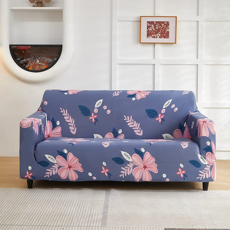 Luxton Home Elastic Stretchable Printed Fully Covered Sofa Slipcover, Lilly