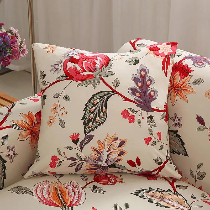 Luxton Home Elastic Stretchable Printed Fully Covered Sofa Slipcover, BLOOM - Flower Printed