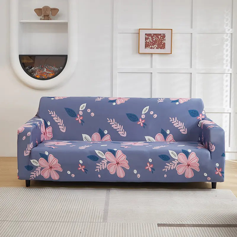 Luxton Home Elastic Stretchable Printed Fully Covered Sofa Slipcover, Lilly
