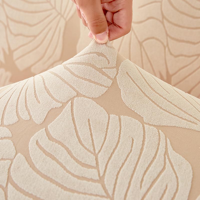 LUXTON HOME Designer Sofa Cover with Skirt Stretchable Elastic Universal Polyester & Spandex Blend Sofa Cover 3 Seater, 2 Seater and 1 Seater Durable & Easy Maintenance (Chocolate, Four Seater)