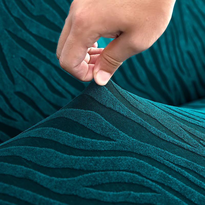 Luxton Home Universal Designer Sofa Cover for Any Type of Sofa or Couch, Stretchable 3 Seater and Single Seater, Washable Spandex Jacquard Fabric (Beige, Single Seater)