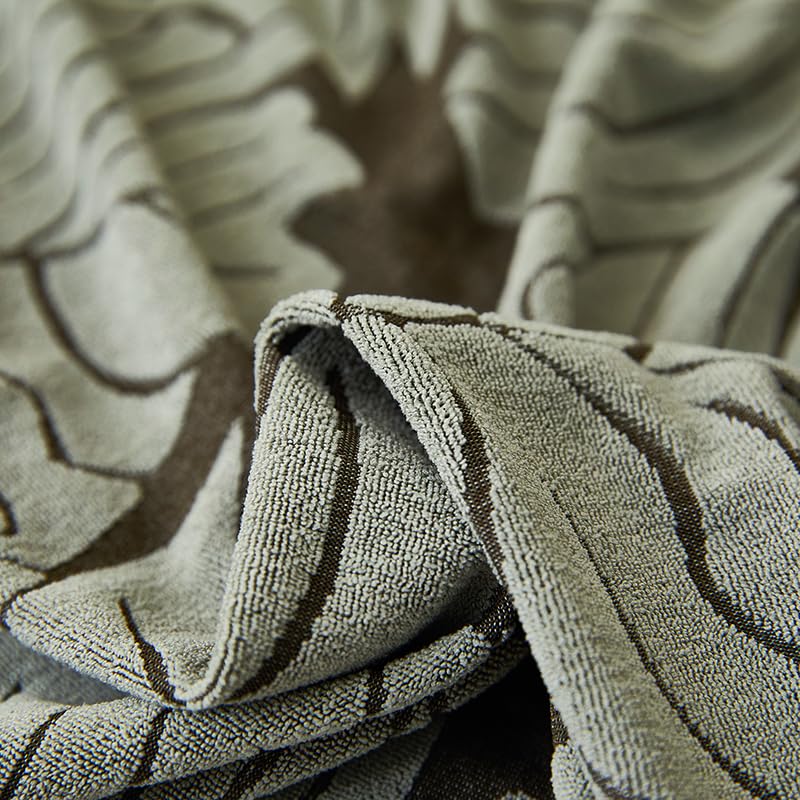 LUXTON HOME Designer Sofa Cover with Skirt Stretchable Elastic Universal Polyester & Spandex Blend Sofa Cover 3 Seater, 2 Seater and 1 Seater Durable & Easy Maintenance (Chocolate, Four Seater)