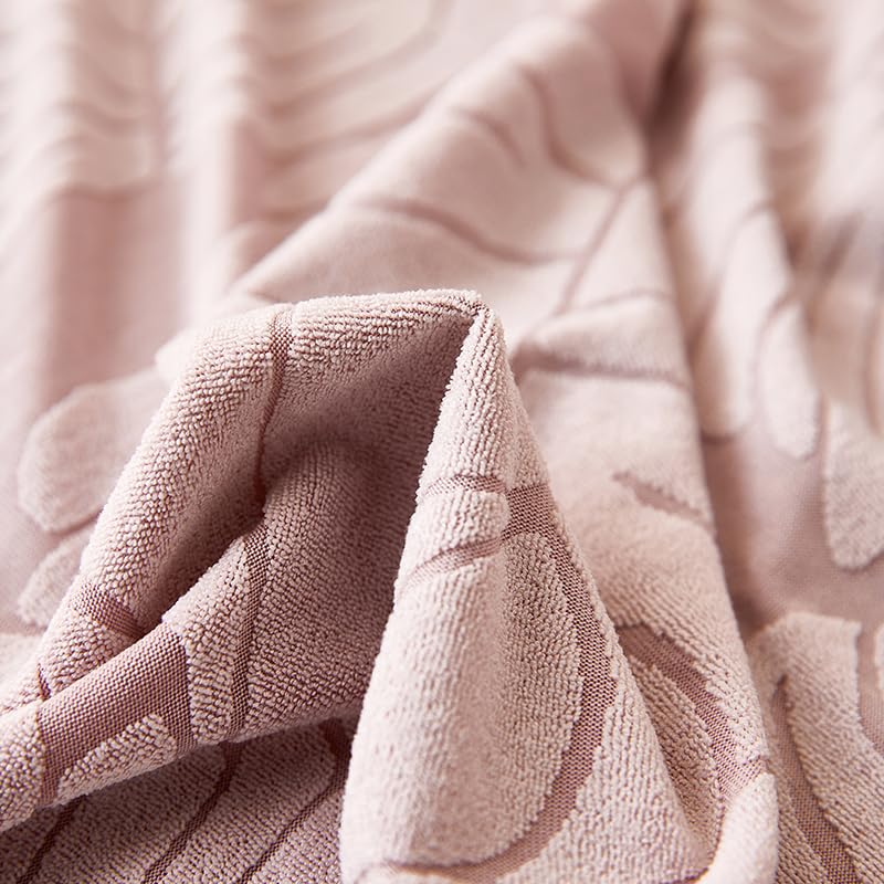 LUXTON HOME Designer Sofa Cover with Skirt Stretchable Elastic Universal Polyester & Spandex Blend Sofa Cover 3 Seater, 2 Seater and 1 Seater Durable & Easy Maintenance (Chocolate, Four Seater)