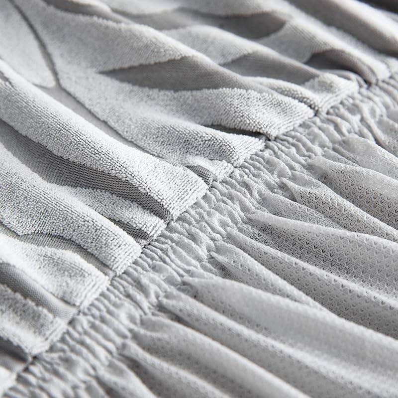 Luxton Home Universal Designer Sofa Cover for Any Type of Sofa or Couch, Stretchable 3 Seater and Single Seater, Washable Spandex Jacquard Fabric (Beige, Single Seater)