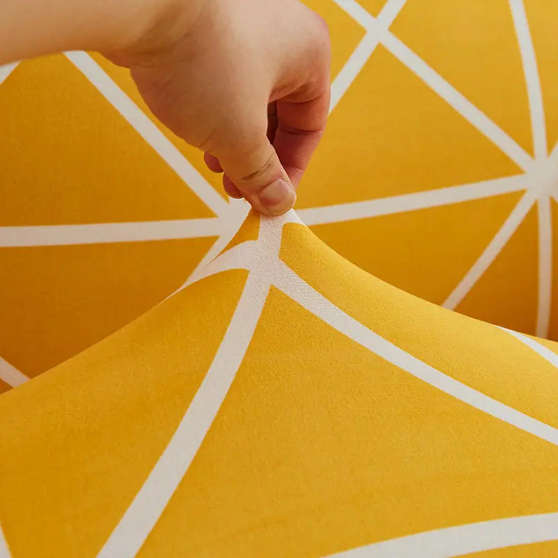 Luxton Home Elastic Stretchable Printed Fully Covered Sofa Slipcover, SUNSHINE - Yellow