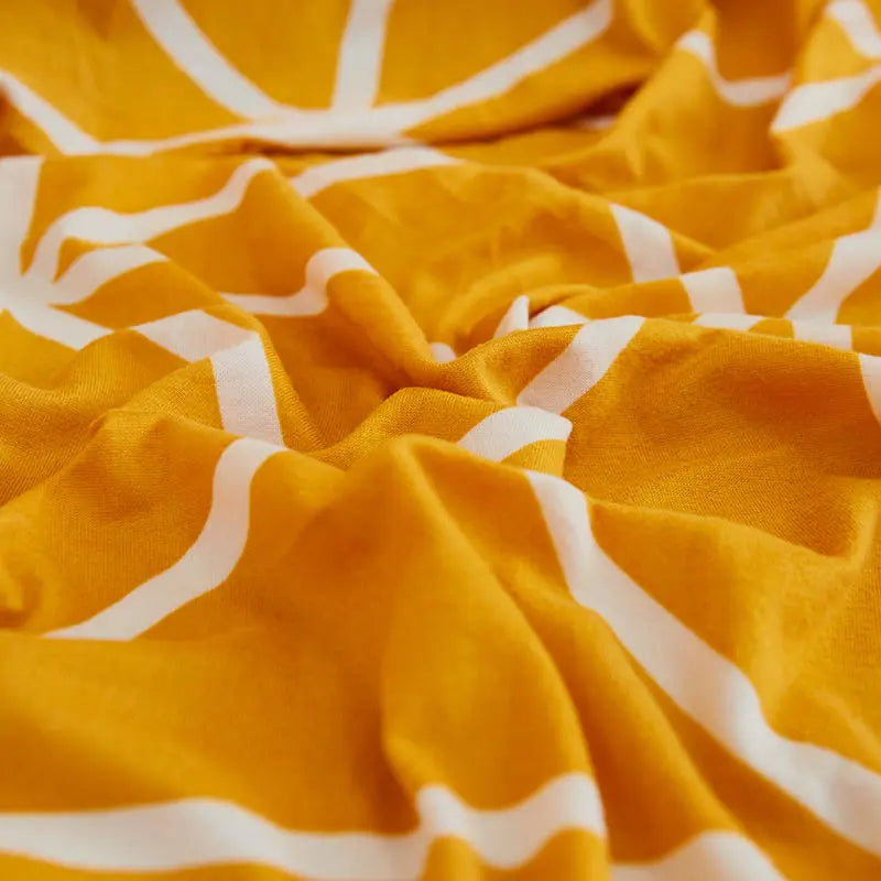 Luxton Home Elastic Stretchable Printed Fully Covered Sofa Slipcover, SUNSHINE - Yellow