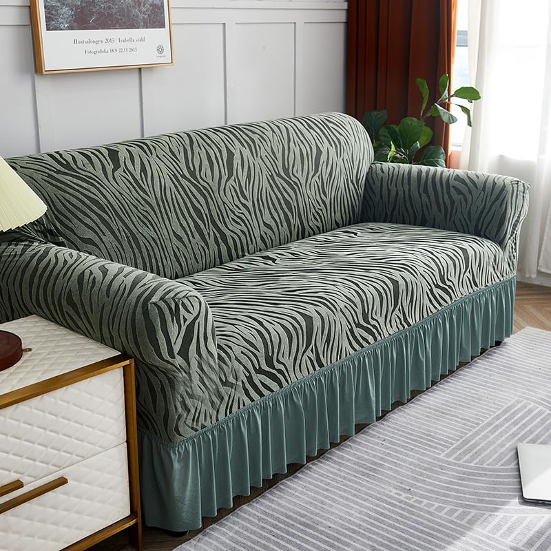 Luxton Home Universal Designer Sofa Cover for Any Type of Sofa or Couch, Stretchable 3 Seater and Single Seater, Washable Spandex Jacquard Fabric (Beige, Single Seater)