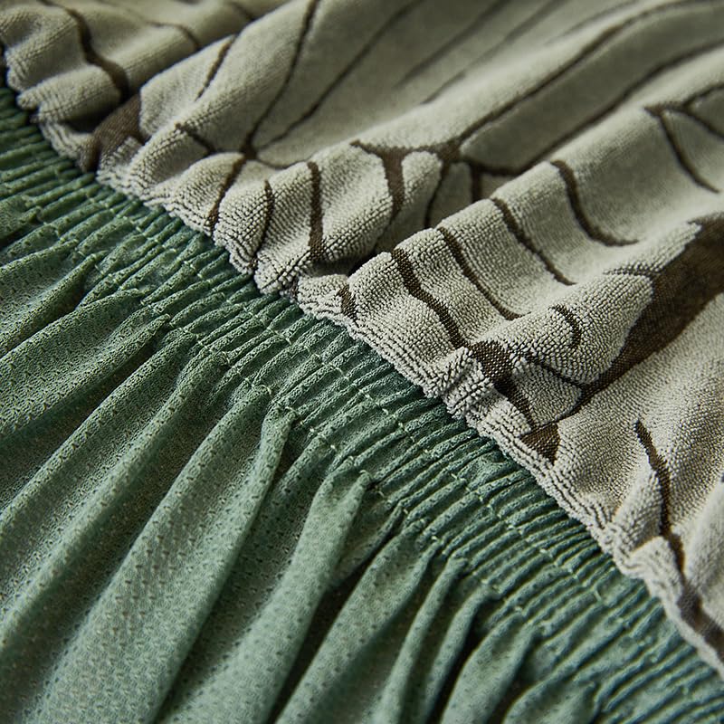 LUXTON HOME Designer Sofa Cover with Skirt Stretchable Elastic Universal Polyester & Spandex Blend Sofa Cover 3 Seater, 2 Seater and 1 Seater Durable & Easy Maintenance (Chocolate, Four Seater)