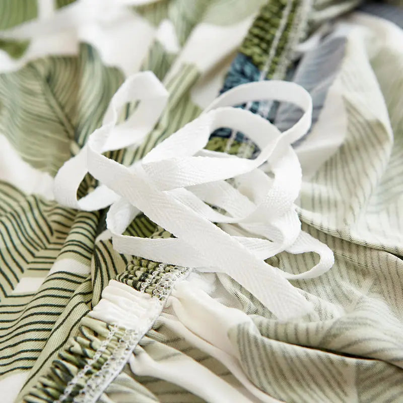 Luxton Home Elastic Stretchable Printed Fully Covered Sofa Slipcover, FOREST - Green Color