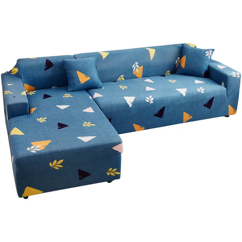 Luxton Home Elastic Stretchable Printed Fully Covered Sofa Slipcover, AQUA - Blue Color
