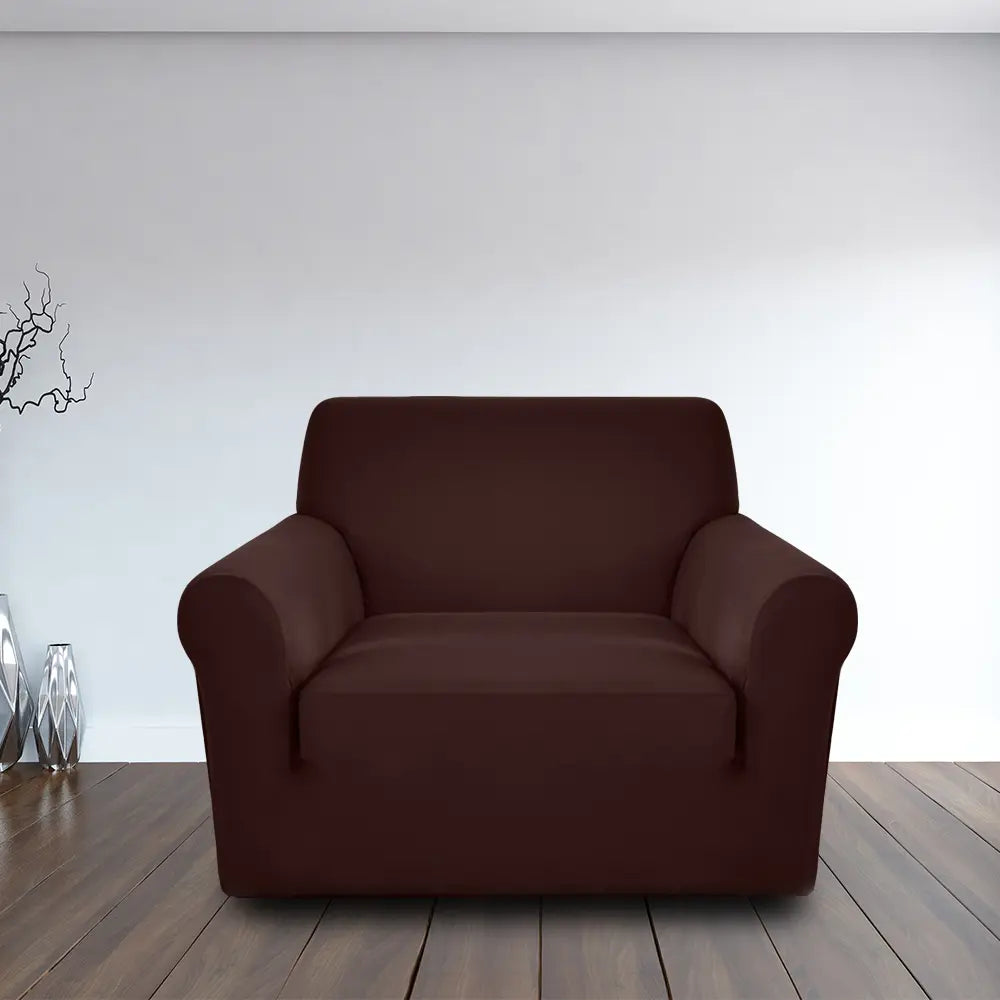 LUXTON HOME Universal Elastic Sofa Cover Stretchable Slipcover for Any Type of Sofa or Couch, Color-Chocolate.