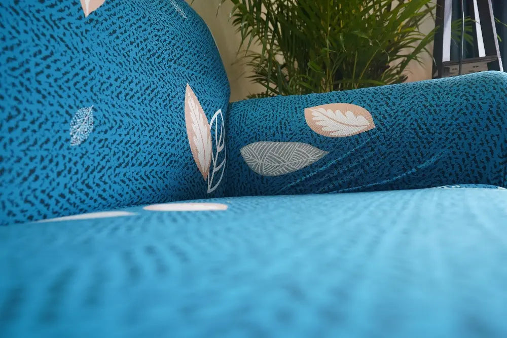 Luxton Home Elastic Stretchable Printed Fully Covered Sofa Slipcover, TEAL - Blue Color