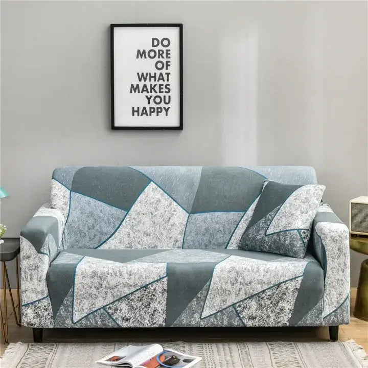 Luxton Home Elastic Stretchable Printed Fully Covered Sofa Slipcover, OPAL