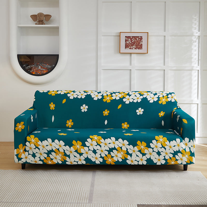 Luxton Home Elastic Stretchable Printed Fully Covered Sofa Slipcover, Flower printed