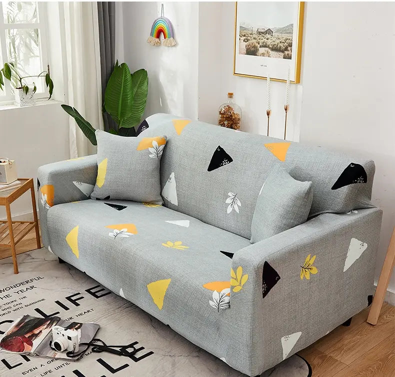 Luxton Home Elastic Stretchable Printed Fully Covered Sofa Slipcover, SPANGLE - Gray