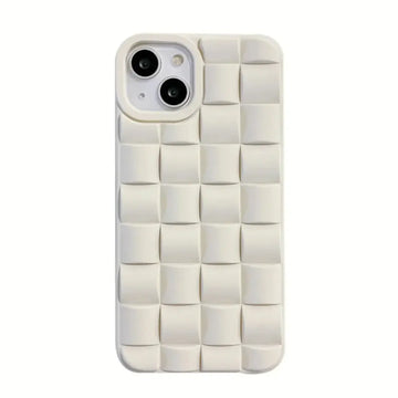 Premium Quality Anti-Shock Puffer iPhone 13/14/15 Protective Covers/off white.