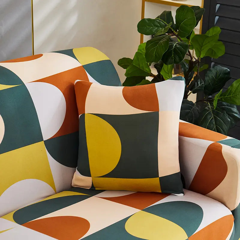 Luxton Home Elastic Stretchable Printed Fully Covered Sofa Slipcover, ARCTIC - Multicolor