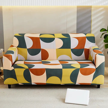 Luxton Home Elastic Stretchable Printed Fully Covered Sofa Slipcover, ARCTIC - Multicolor