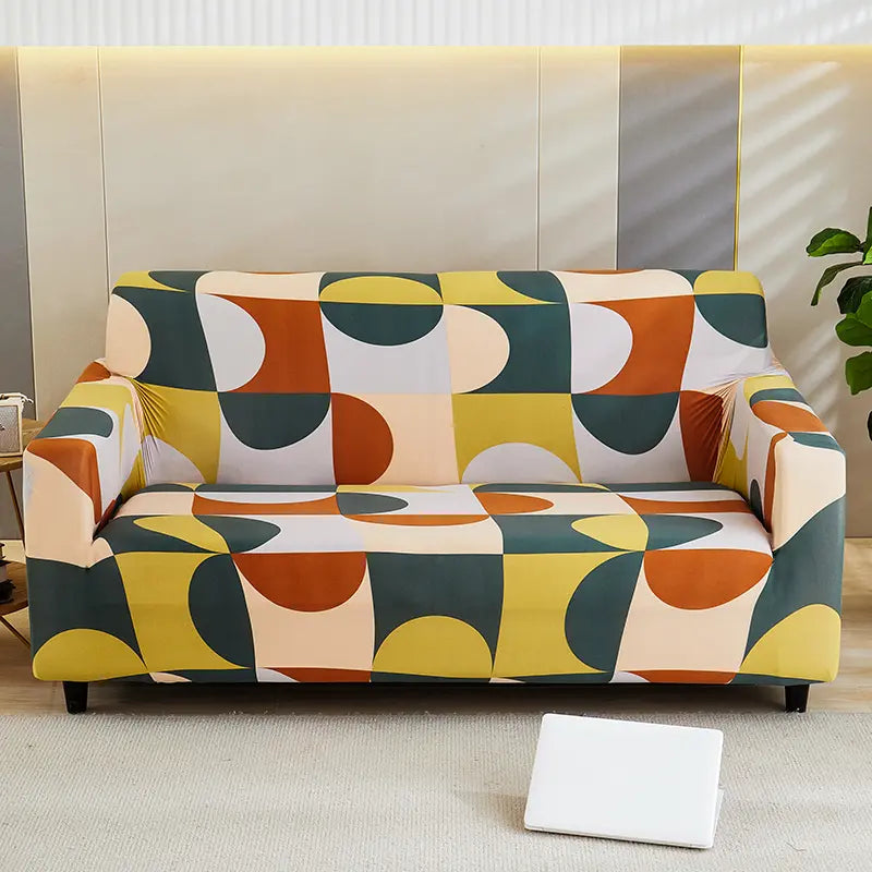 Luxton Home Elastic Stretchable Printed Fully Covered Sofa Slipcover, ARCTIC - Multicolor