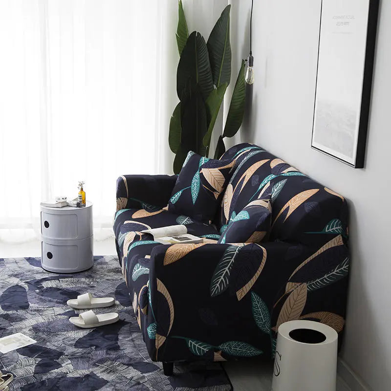 Luxton Home Elastic Stretchable Printed Fully Covered Sofa Slipcover, PLACID - Multicolor