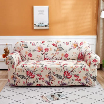 Luxton Home Elastic Stretchable Printed Fully Covered Sofa Slipcover, BLOOM - Flower Printed