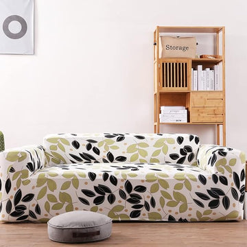 Luxton Home Elastic Stretchable Printed Fully Covered Sofa Slipcover, FOLIAGE