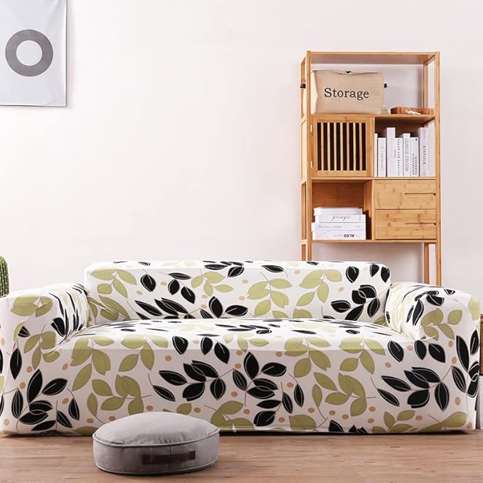 Luxton Home Elastic Stretchable Printed Fully Covered Sofa Slipcover, FOLIAGE