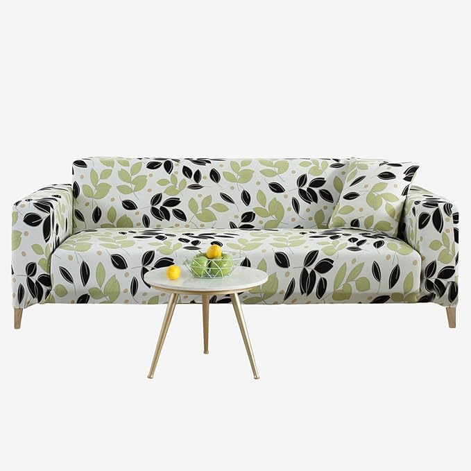Luxton Home Elastic Stretchable Printed Fully Covered Sofa Slipcover, FOLIAGE
