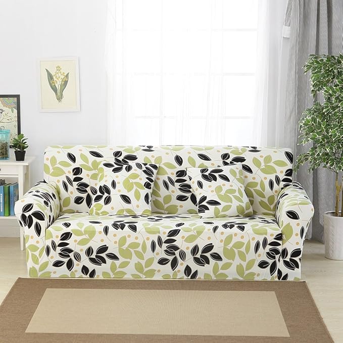 Luxton Home Elastic Stretchable Printed Fully Covered Sofa Slipcover, FOLIAGE