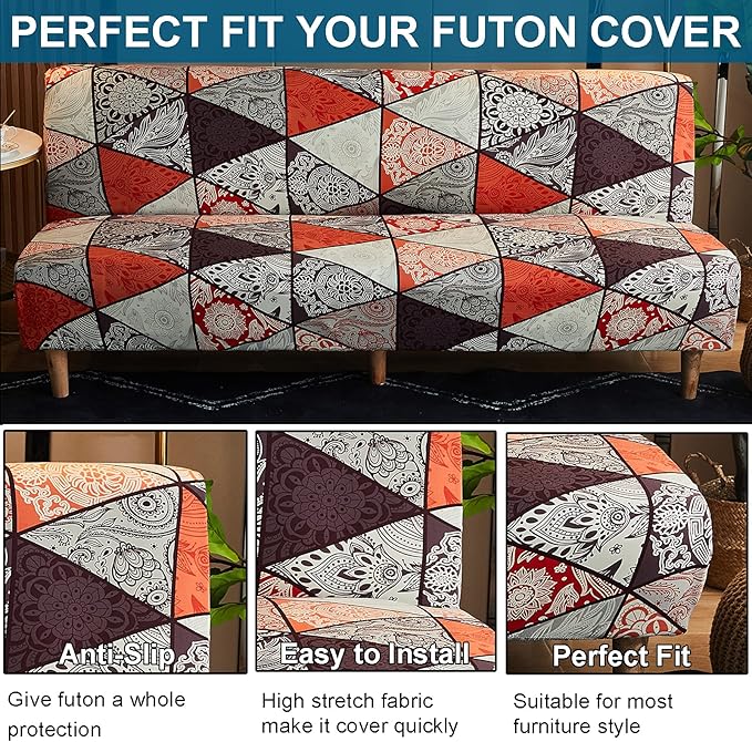 Luxton Home Elastic Stretchable Printed Fully Covered Sofa Slipcover, KARMA