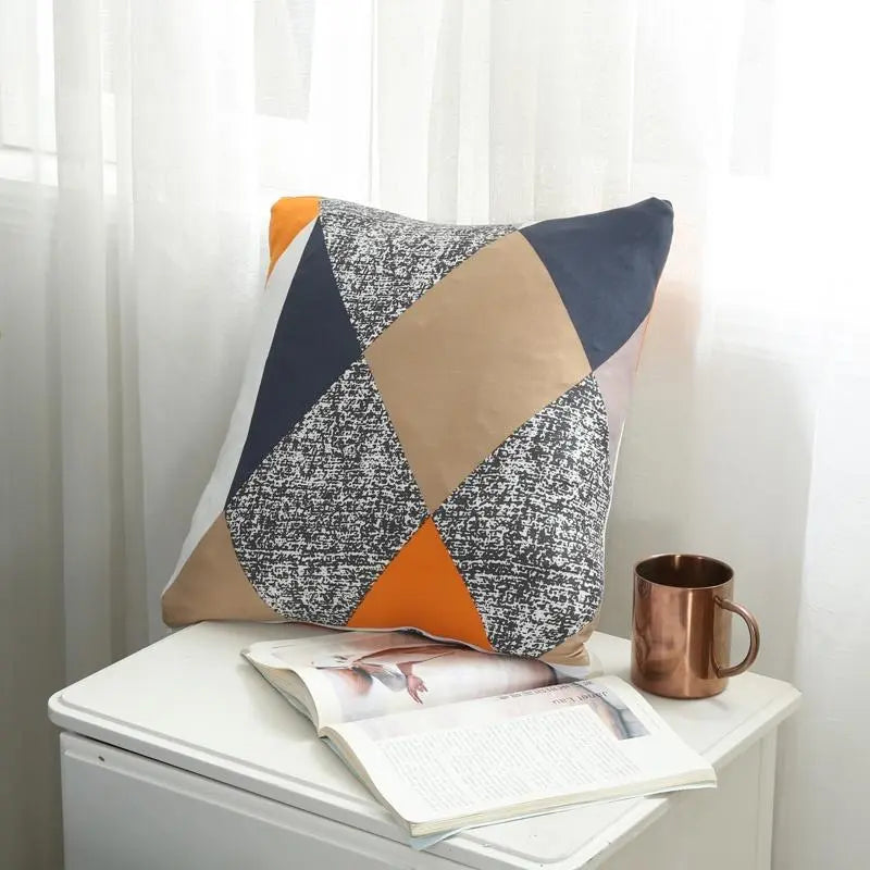 Luxton Home Elastic Stretchable Printed Fully Covered Sofa Slipcover, GEOMETRIC - Multicolor