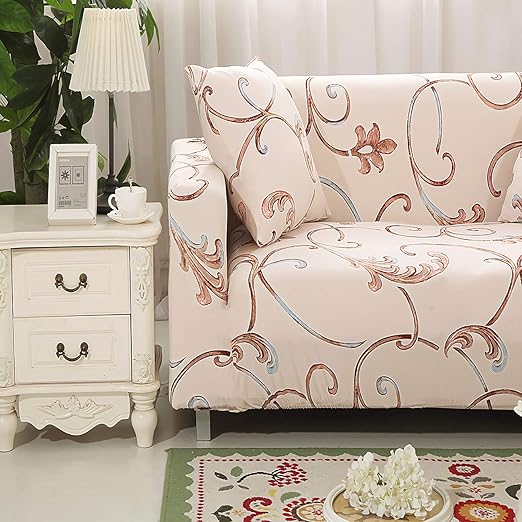 Luxton Home Elastic Stretchable Printed Fully Covered Sofa Slipcover, MOTIF