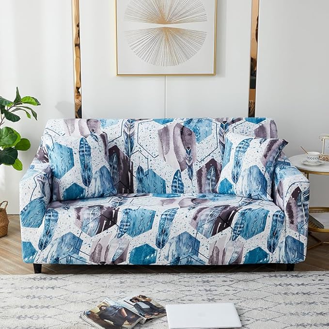 Luxton Home Elastic Stretchable Printed Fully Covered Sofa Slipcover, MYSTIQUE