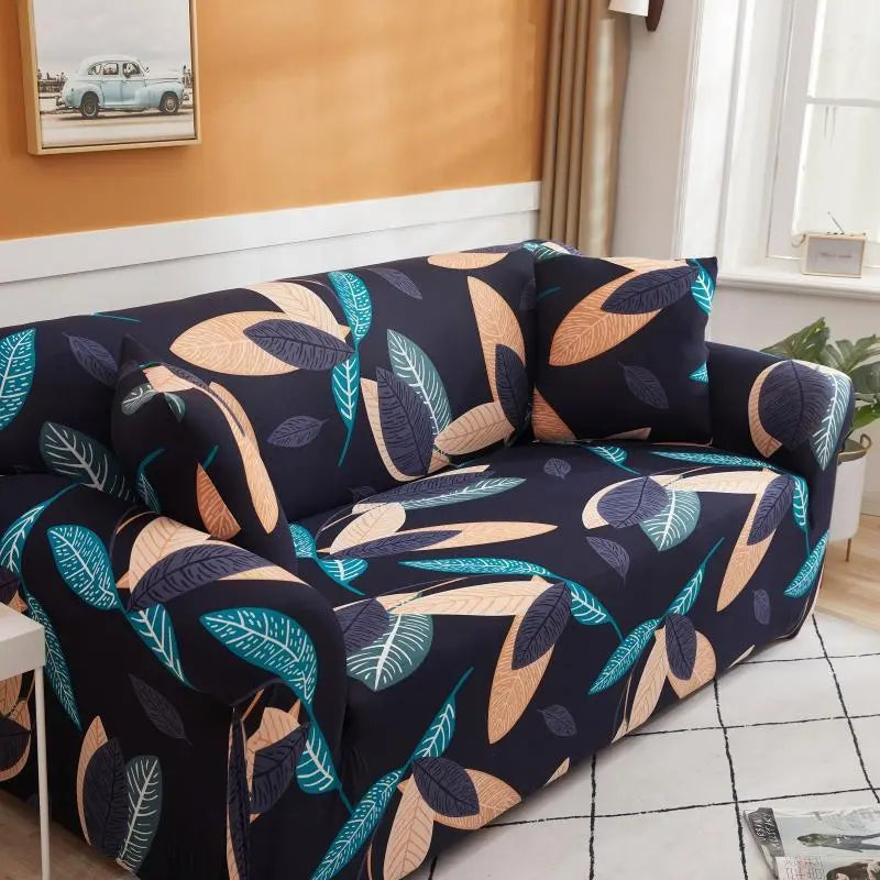 Luxton Home Elastic Stretchable Printed Fully Covered Sofa Slipcover, PLACID - Multicolor