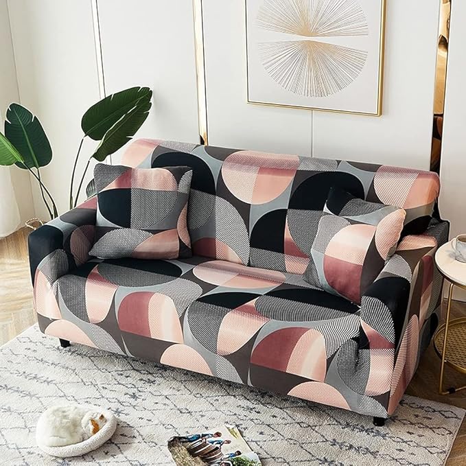 Luxton Home Elastic Stretchable Printed Fully Covered Sofa Slipcover, SURREAL