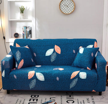 Luxton Home Elastic Stretchable Printed Fully Covered Sofa Slipcover, TEAL - Blue Color