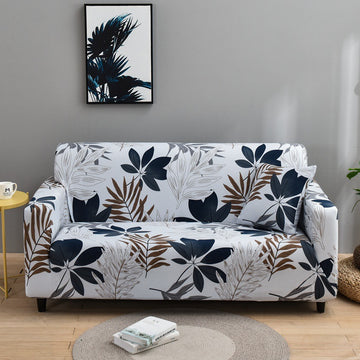 Luxton Home Elastic Stretchable Printed Fully Covered Sofa Slipcover, VANILLA