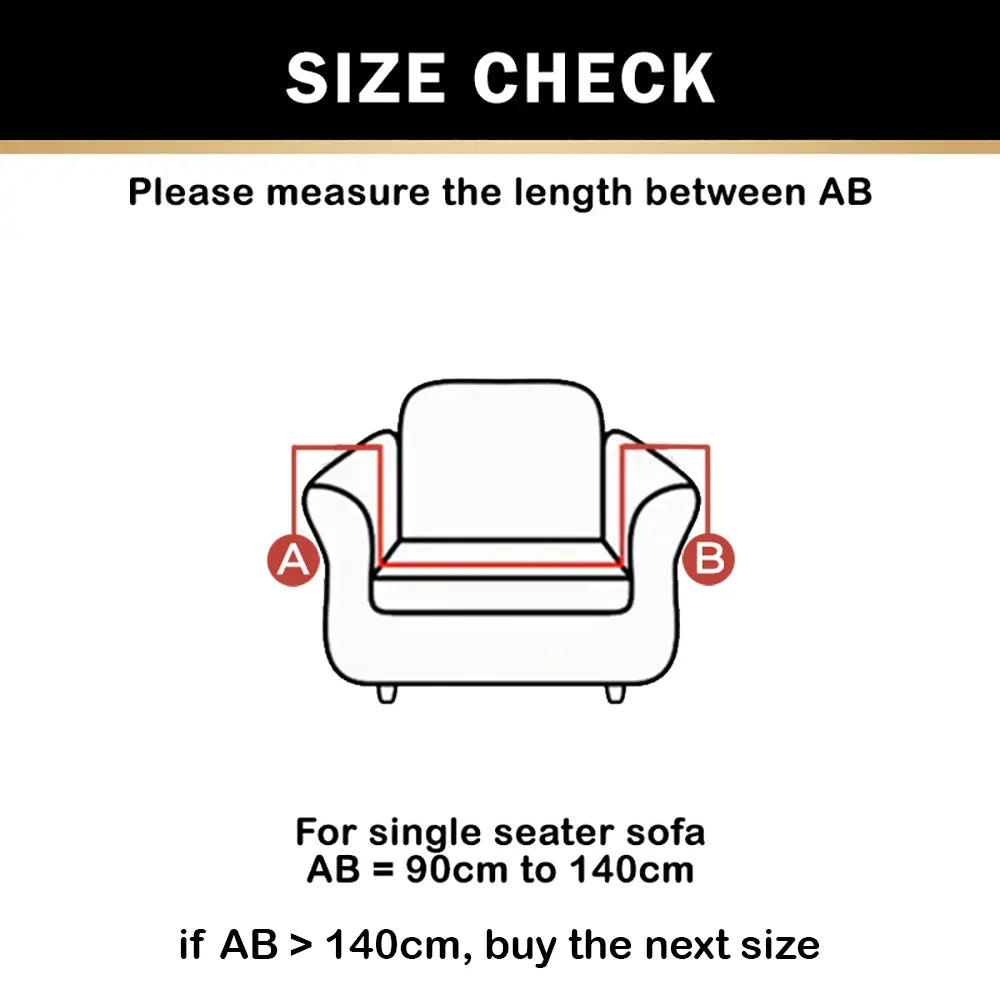 Luxton Home Elastic Stretchable Printed Fully Covered Sofa Slipcover, Golden Lines