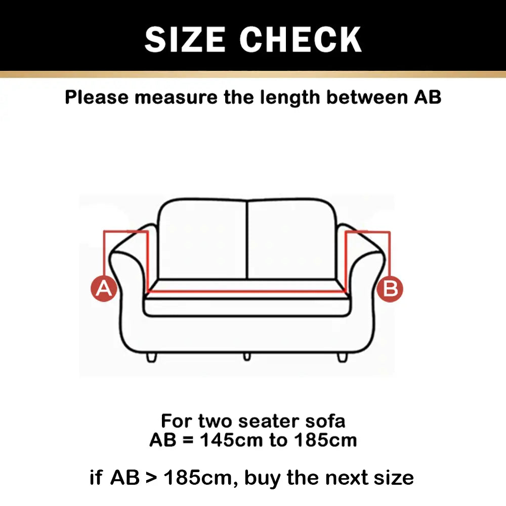 Luxton Home Elastic Stretchable Printed Fully Covered Sofa Slipcover, Golden Lines